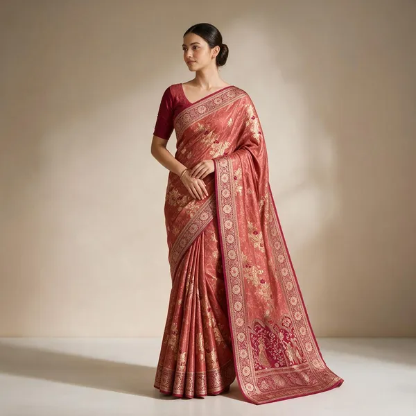 Red/Maroon_Saree_Cotton_For_women
