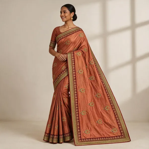 Peach_Saree_silk_For_women