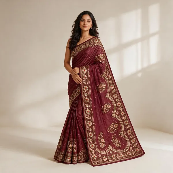 Maroon_Saree_Cotton_For_women