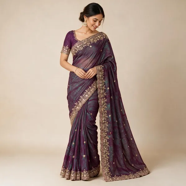 Purple_Saree_Georgette_For_women