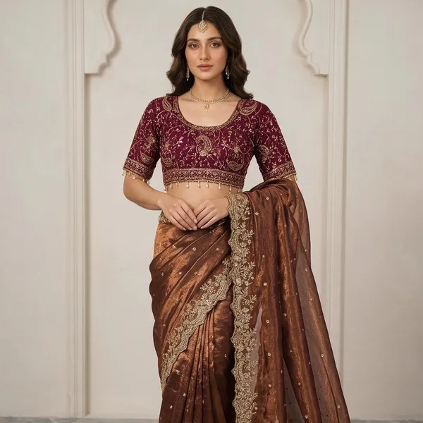 Maroon_Saree_Cotton_For_women