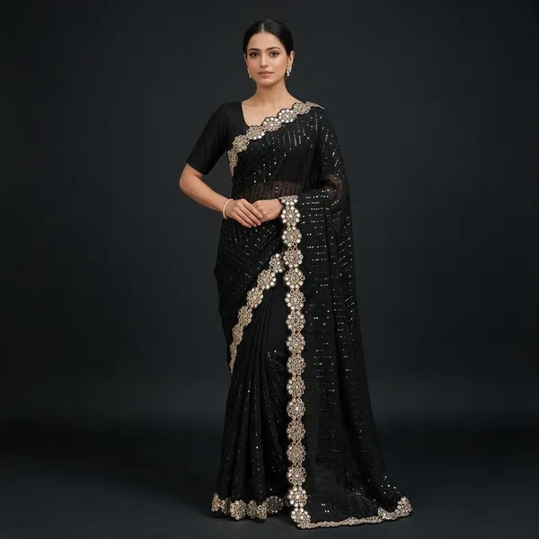 Black_Saree_Georgette_For_women