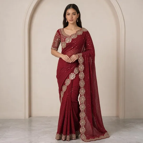 Red_Saree_Cotton_For_women