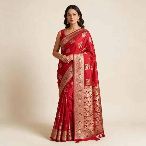 Red_and_Gold_Saree_Banarsi_Silk_For_women