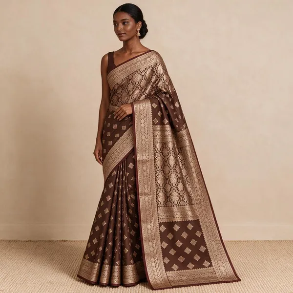 Brown_Saree_Banarsi_Silk_For_women