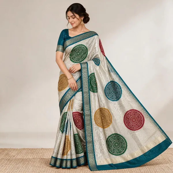 Teal_Saree_Cotton_For_women