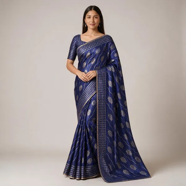 Blue_Saree_Satin_For_women