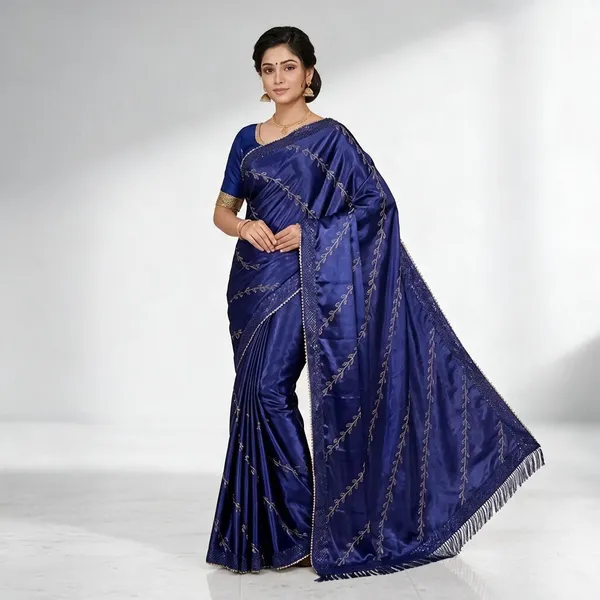 Blue_Saree_Satin_For_women