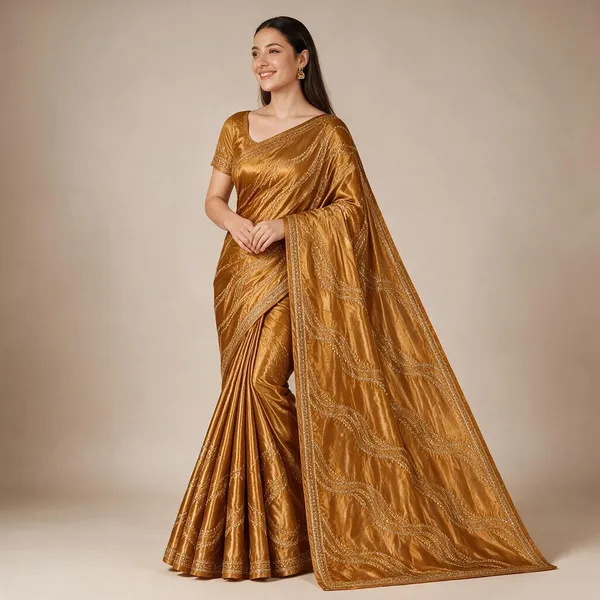 Orange_Saree_Georgette_For_women