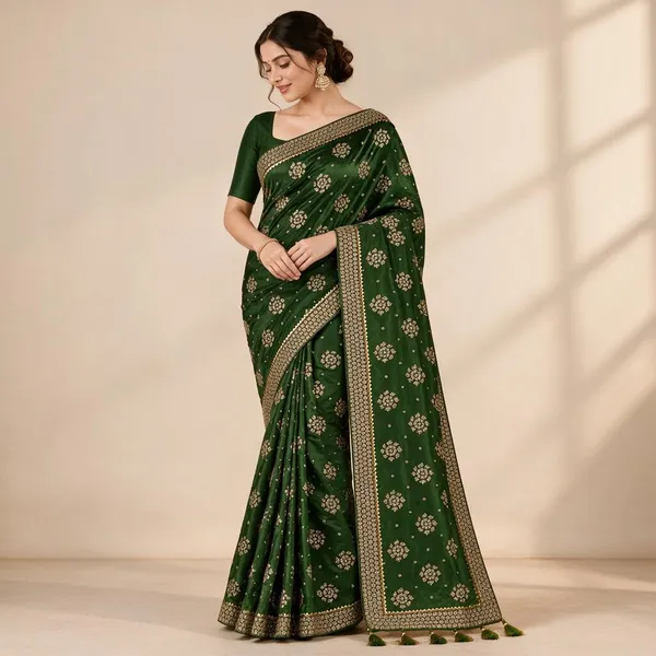 Green_Saree_Polyester_For_women
