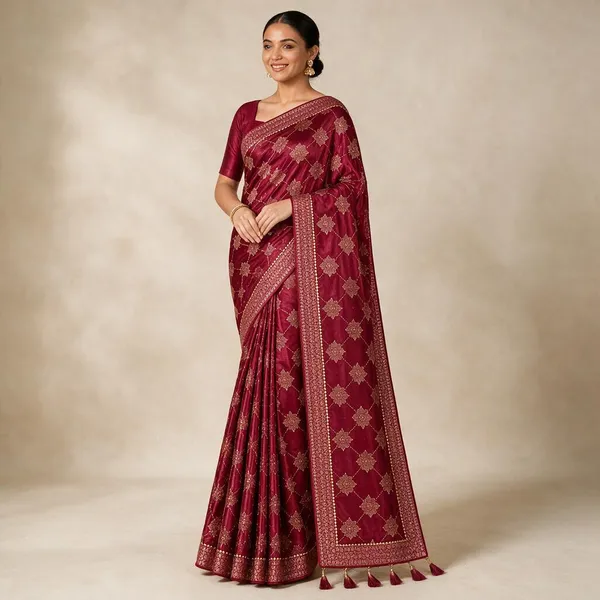 Maroon_Saree_Georgette_For_women
