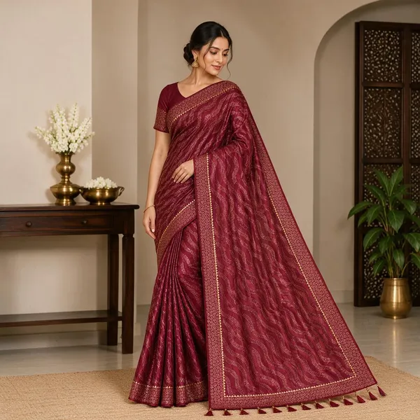 Maroon_Saree_Georgette_For_women