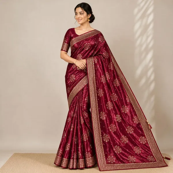 Maroon_Saree_Cotton_For_women