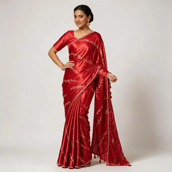 Red_Saree_Georgette_For_women