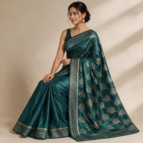 Teal_Saree_Cotton_For_women