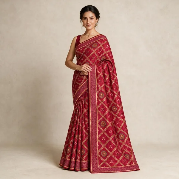 Magenta_Saree_Polyester_For_women