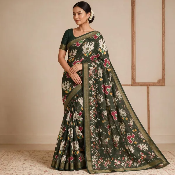 Green_Saree_Georgette_For_women