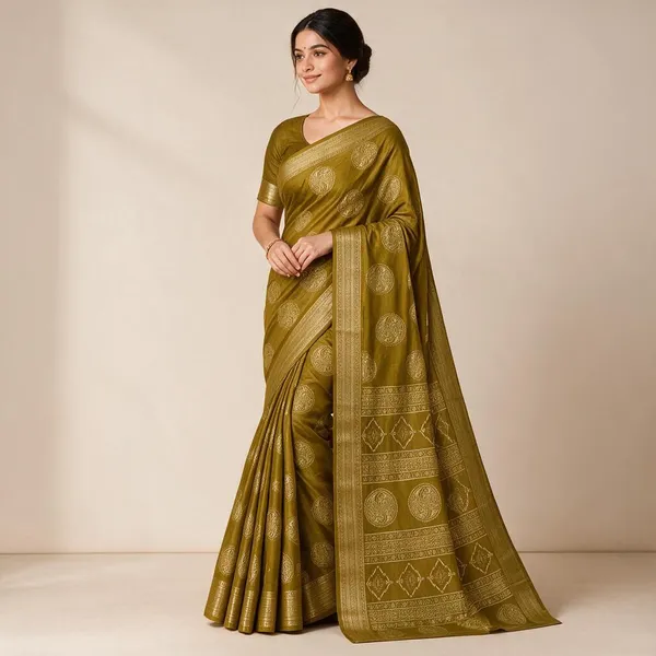 Olive_Green_Saree_Silk_For_women