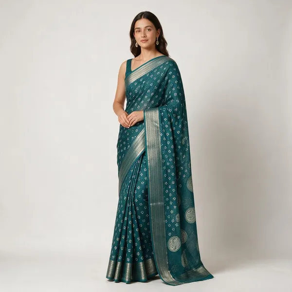 Teal_Saree_Cotton_For_women