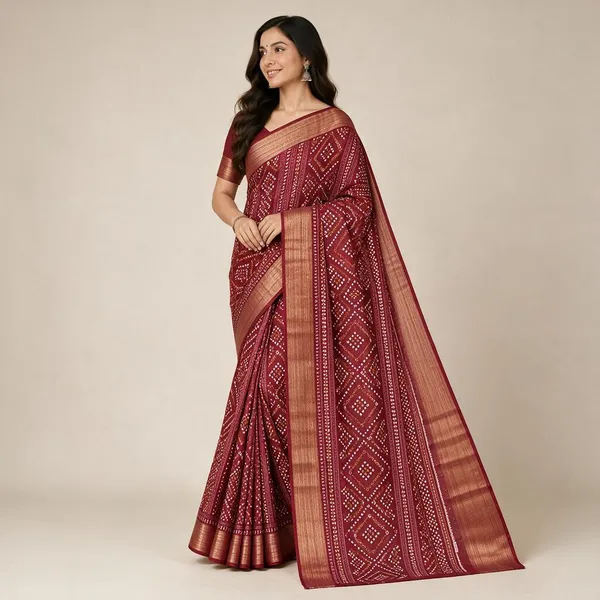 Maroon_Saree_Cotton_For_women