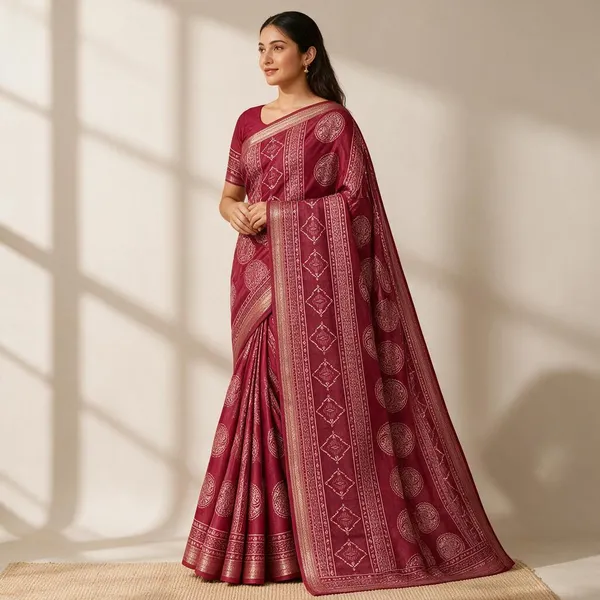 Maroon_Saree_Cotton_For_women