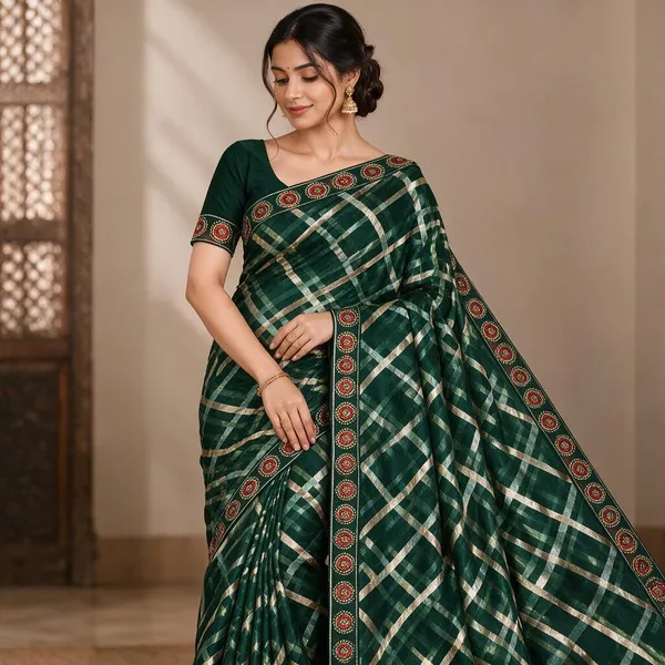 Green_Saree_Silk_Blend_For_women