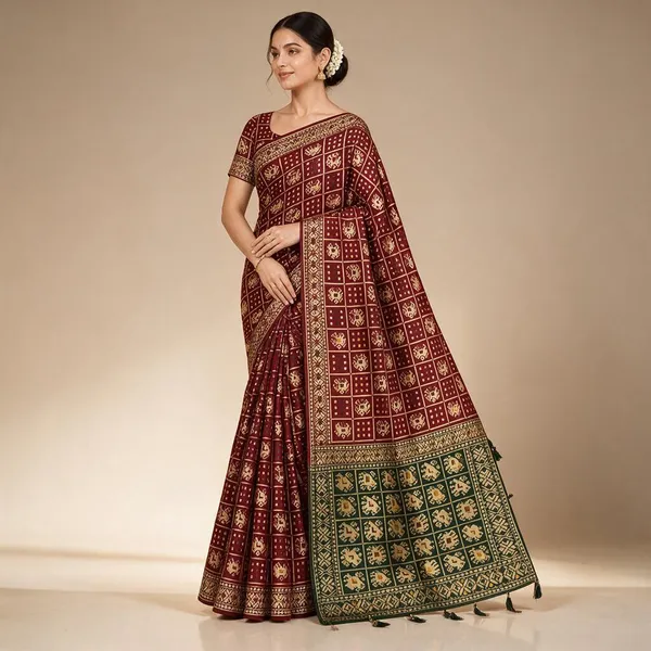 Red_and_Green_Saree_Silk_For_women