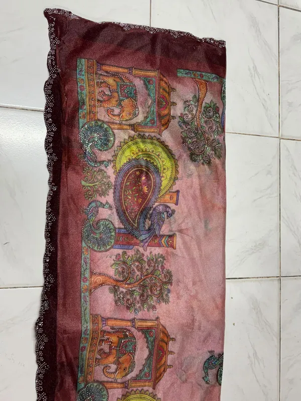 Maroon_Printed_Embellished_Dupatta_for_Women