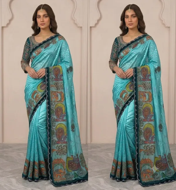 Sky_blue_Saree_Cotton_For_women