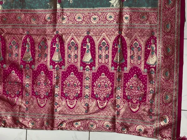 Magenta_Teal_Printed_Saree_For_Women