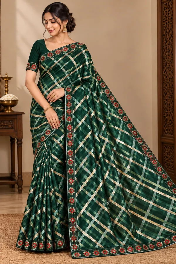 Green_Saree_Silk_Blend_For_women