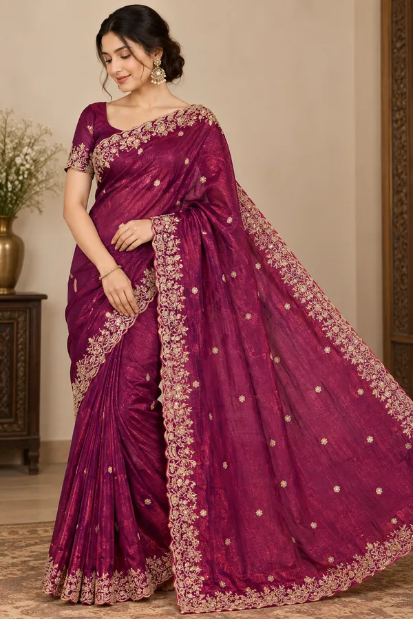 Maroon_Saree_Cotton_For_women