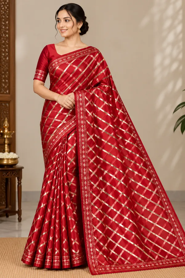 Red_Saree_Cotton_For_women