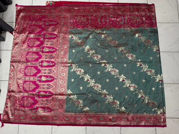 Magenta_Teal_Printed_Saree_For_Women