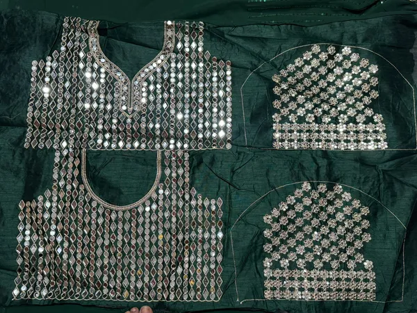 Green_Sequin_Embellished_Saree_For_Women