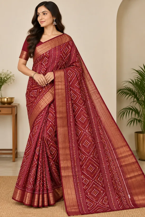 Maroon_Saree_Cotton_For_women