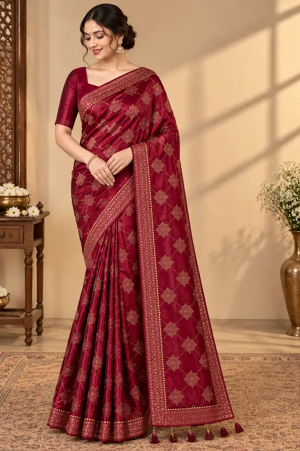 Maroon_Saree_Georgette_For_women
