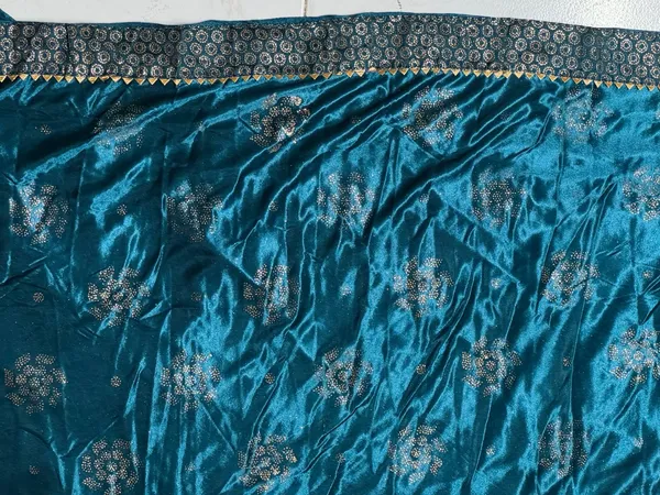Blue_Satin_Floral_Embellished_Saree_for_Women