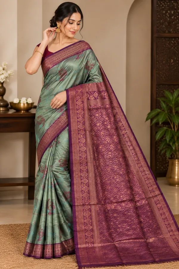 Green_Saree_Velvet_For_women