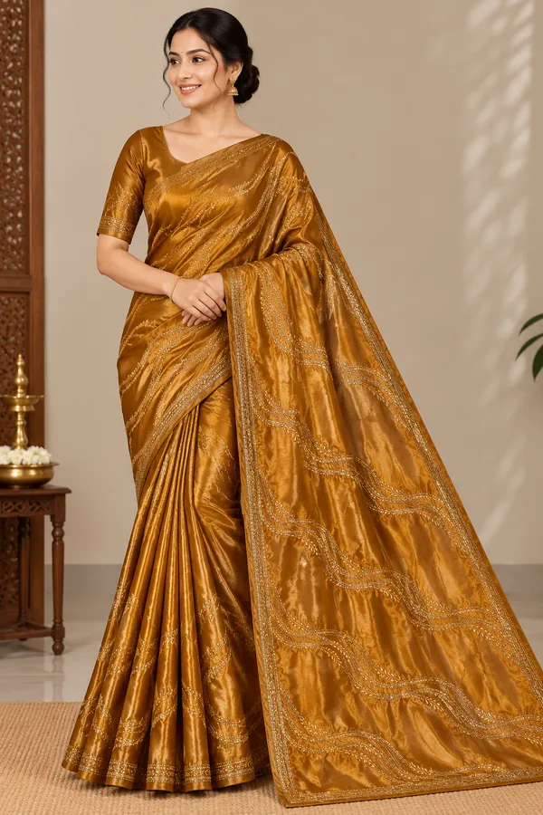Orange_Saree_Georgette_For_women