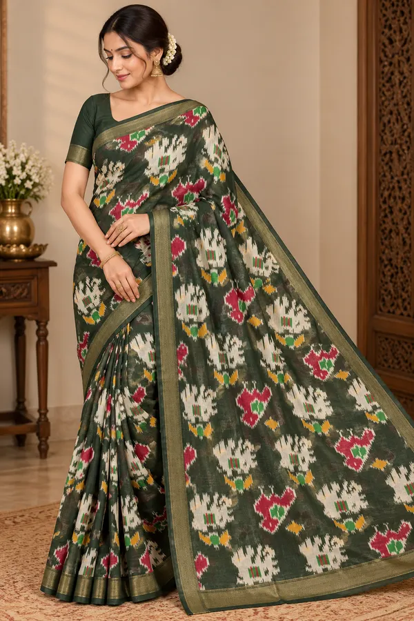 Green_Saree_Georgette_For_women