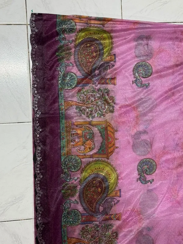 Pink_Sheer_Paisley_Print_Saree_For_Women