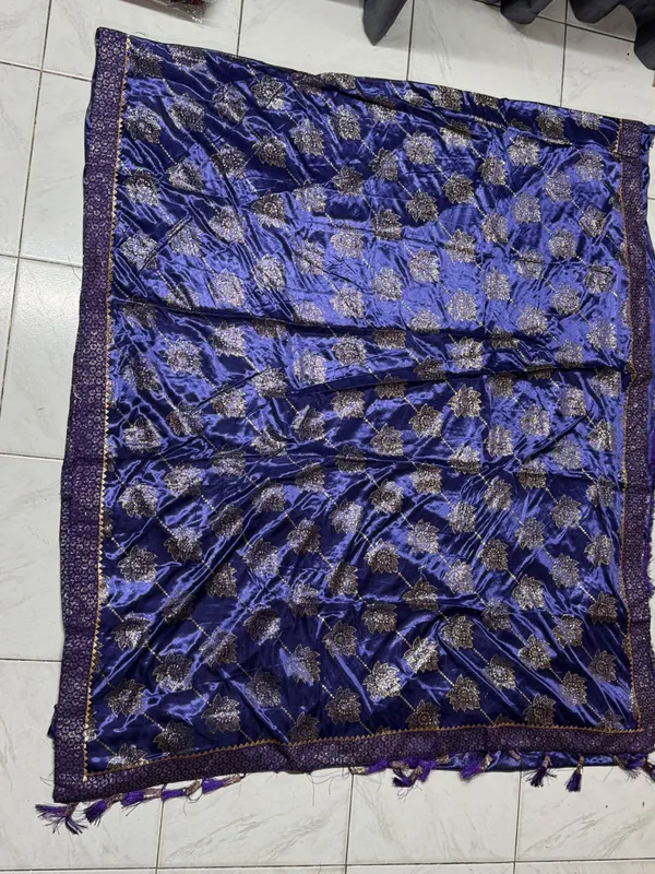 Blue_And_Purple_Silk_Floral_Saree_For_Women