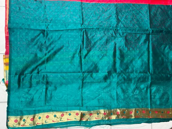 Teal_Silk_Traditional_Saree_For_Women