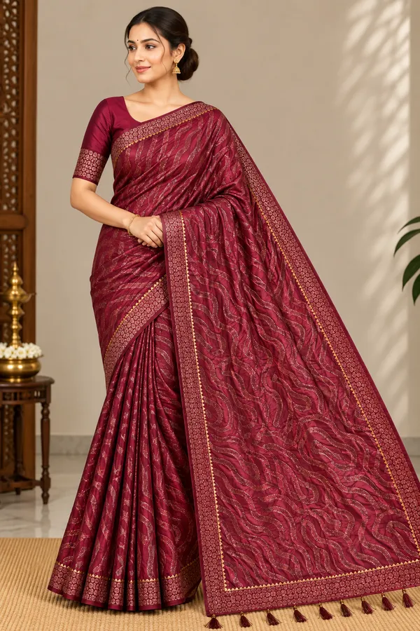 Maroon_Saree_Cotton_For_women