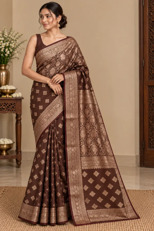 Brown_Saree_Banarsi_Silk_For_women