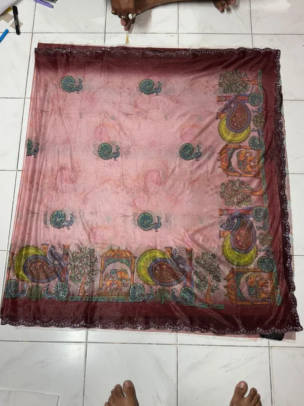 Maroon_Printed_Embellished_Dupatta_for_Women