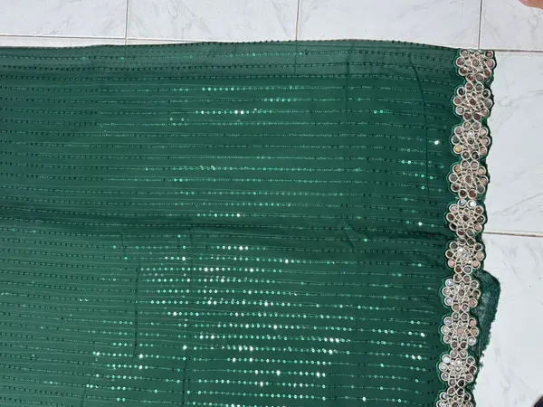 Green_Sequin_Embellished_Saree_For_Women