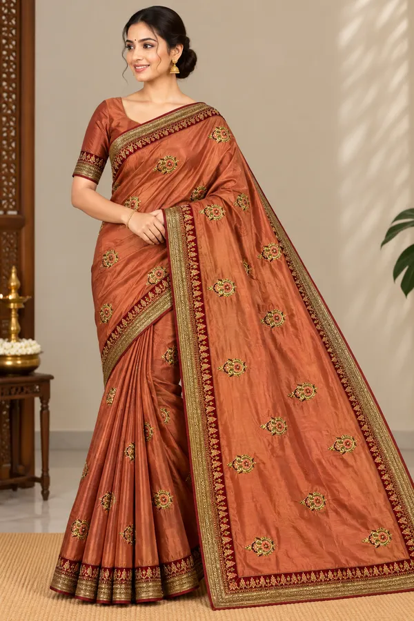 Peach_Saree_silk_For_women