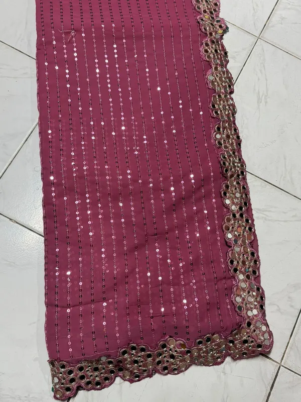 Wine_Net_Sequin_Embellished_Saree_For_Women